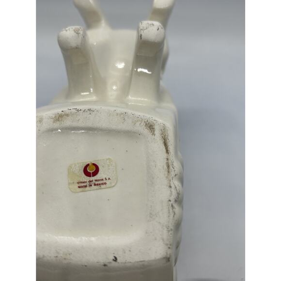 Vtg 50’s Pony Horse And Carriage Ceramic Planter Pink Blue Pastel Nursery Decor - Picture 5 of 10